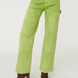 Rachel Antonoff Bright Green Acid Wash Jeans